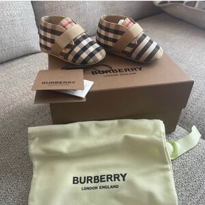 Burberry Kids Checkered Shoes - Black and Tan